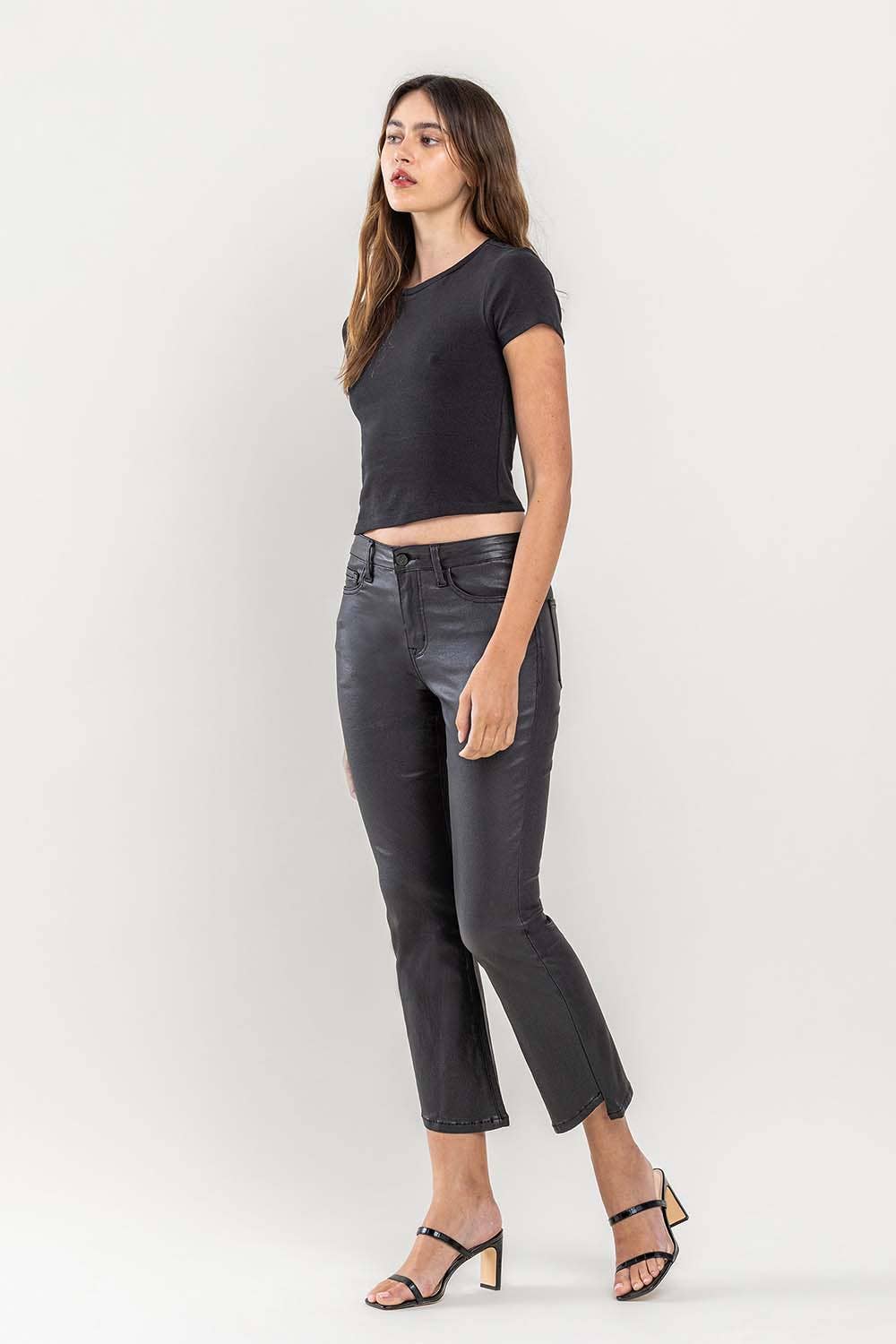 Vervet: Midnight Sky Coated Crop Jeans