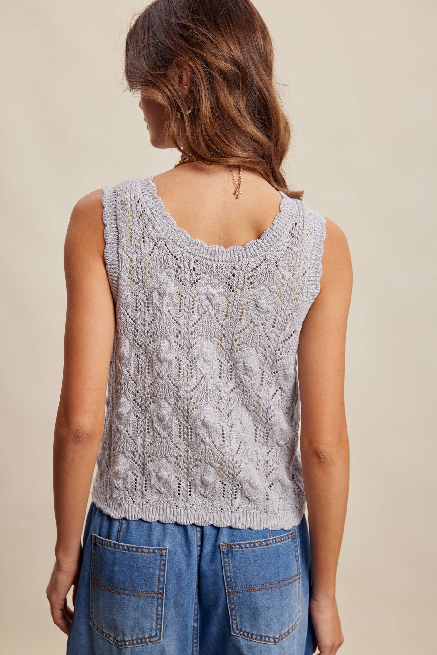 Love Lines Reversible Pointelle Knit Top