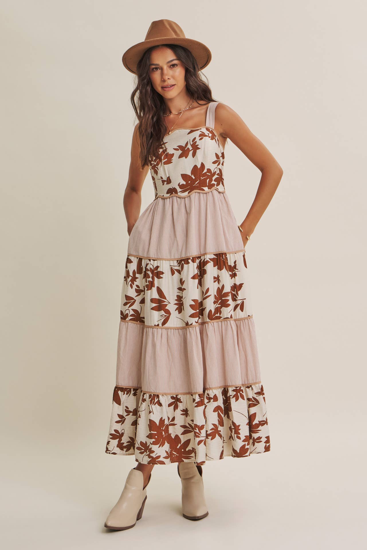 Dreamy Ideal (Mocha) Tiered Dress