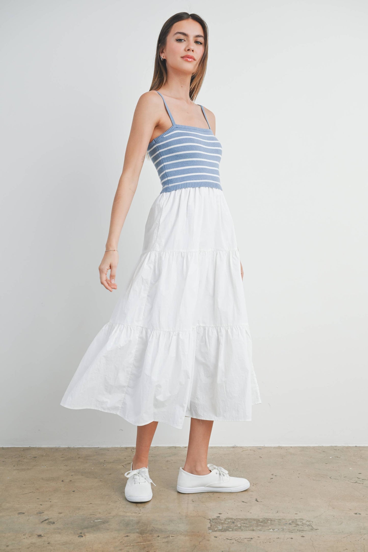 Sweet Montana (Blue/Wh) Stripe Top Dress