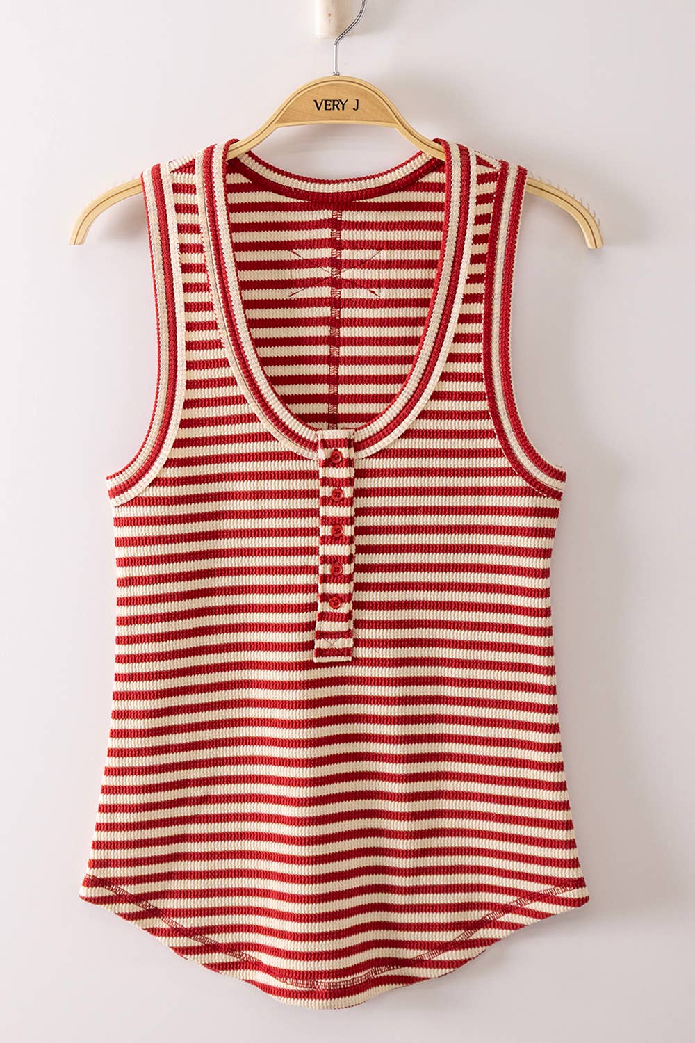 On Solid Ground (Red) Stripe Tank