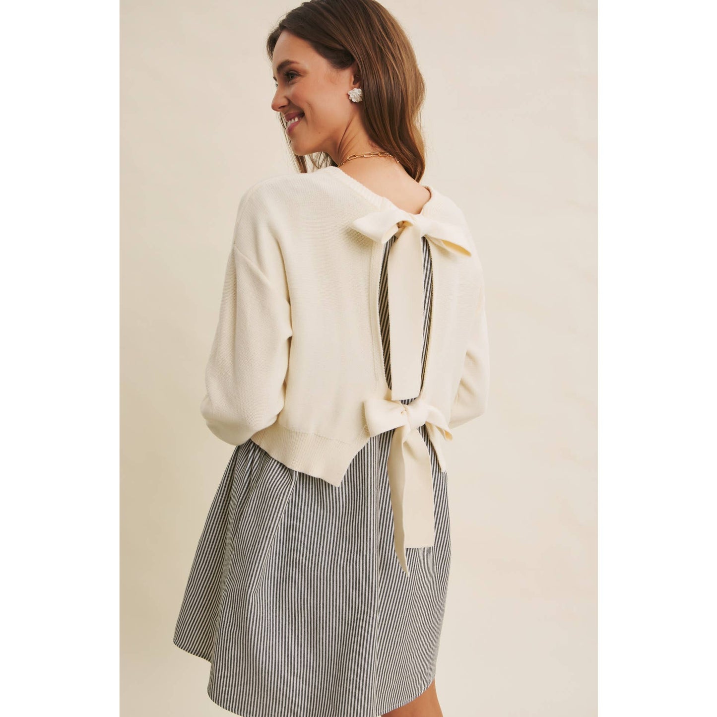 Coffee Date Twofer Dress w Back Ties