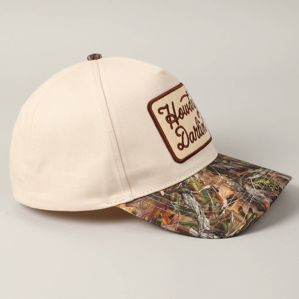 Howdy Darlin' Embroidered Patch & Camo Hat