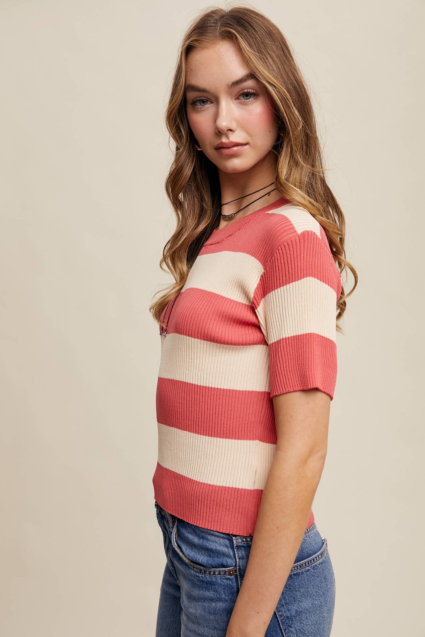 Perfectly Polished (Coral) SS Sweater