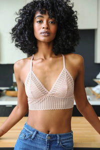 Lace Boho Racerback Bralette (Blush)