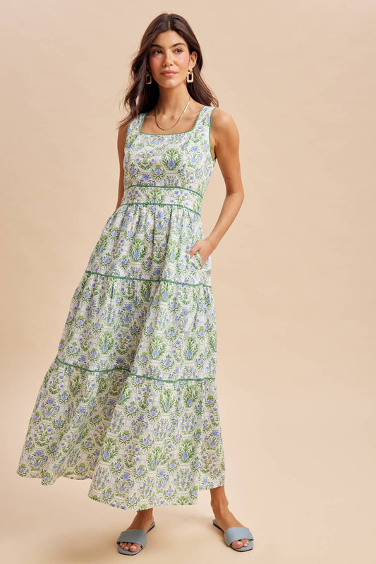 Le Fleur Cotton Floral Maxi Dress