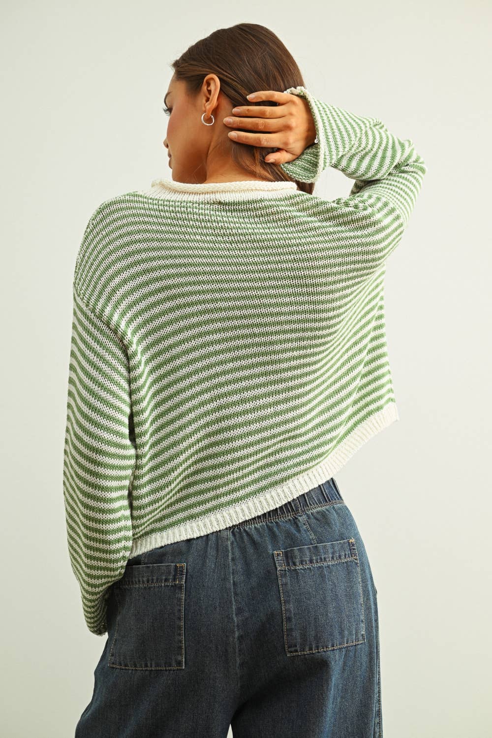 Morning Sunrise (Grn) Stripe Cardigan