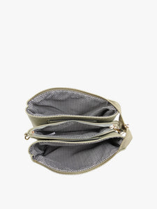 Riley Mustard Suede 3 Compartment Crossbody/Wristlet