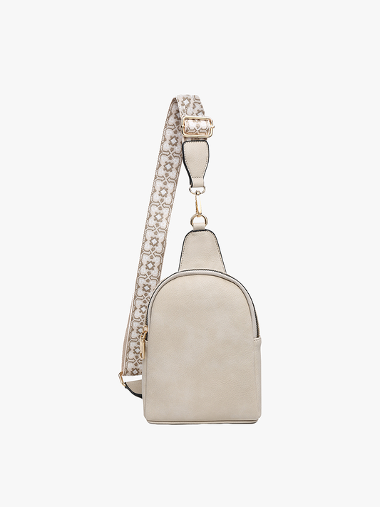 Ellen (Sand) Sling Bag w/ Removable Guitar Strap