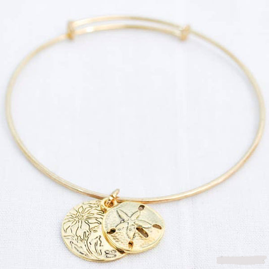 Gold Sand Dollar Slide Bracelet