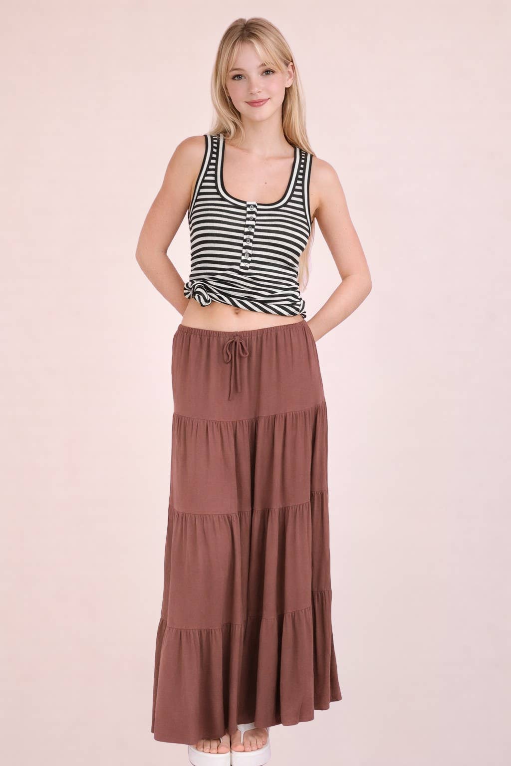 On Solid Ground (Black) Stripe Tank