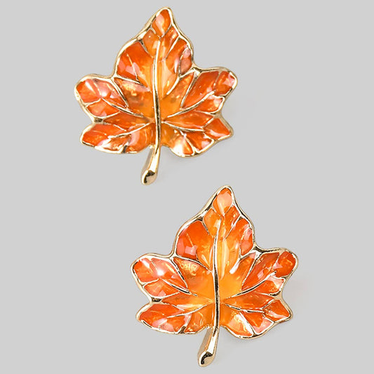 Fall Leaf Post Earrings