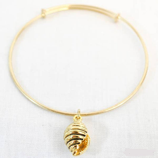 Antique Gold Shell Slide Bracelet