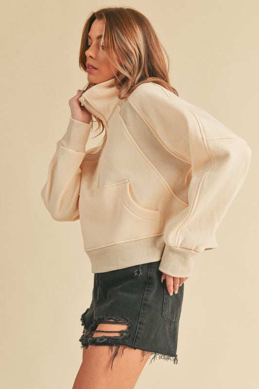 Dove (Sand) Half Zip Pullover