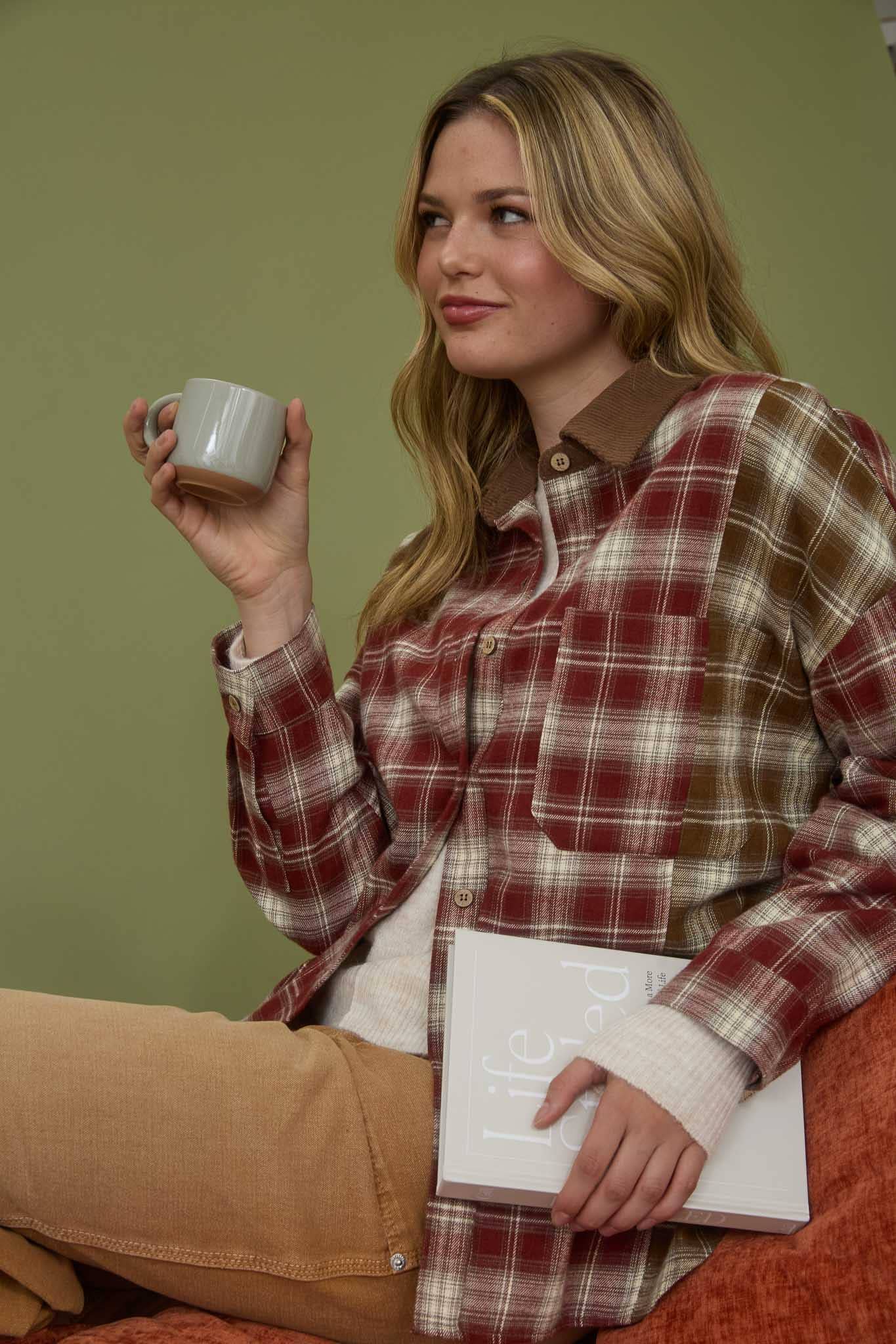 By The Stream (Wine) Plaid Mix Shirt