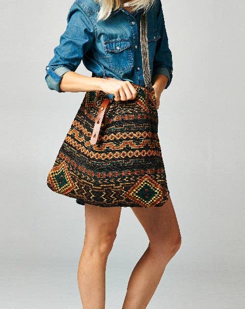 Savannah (Tan Multi) Woven Shoulder Bag