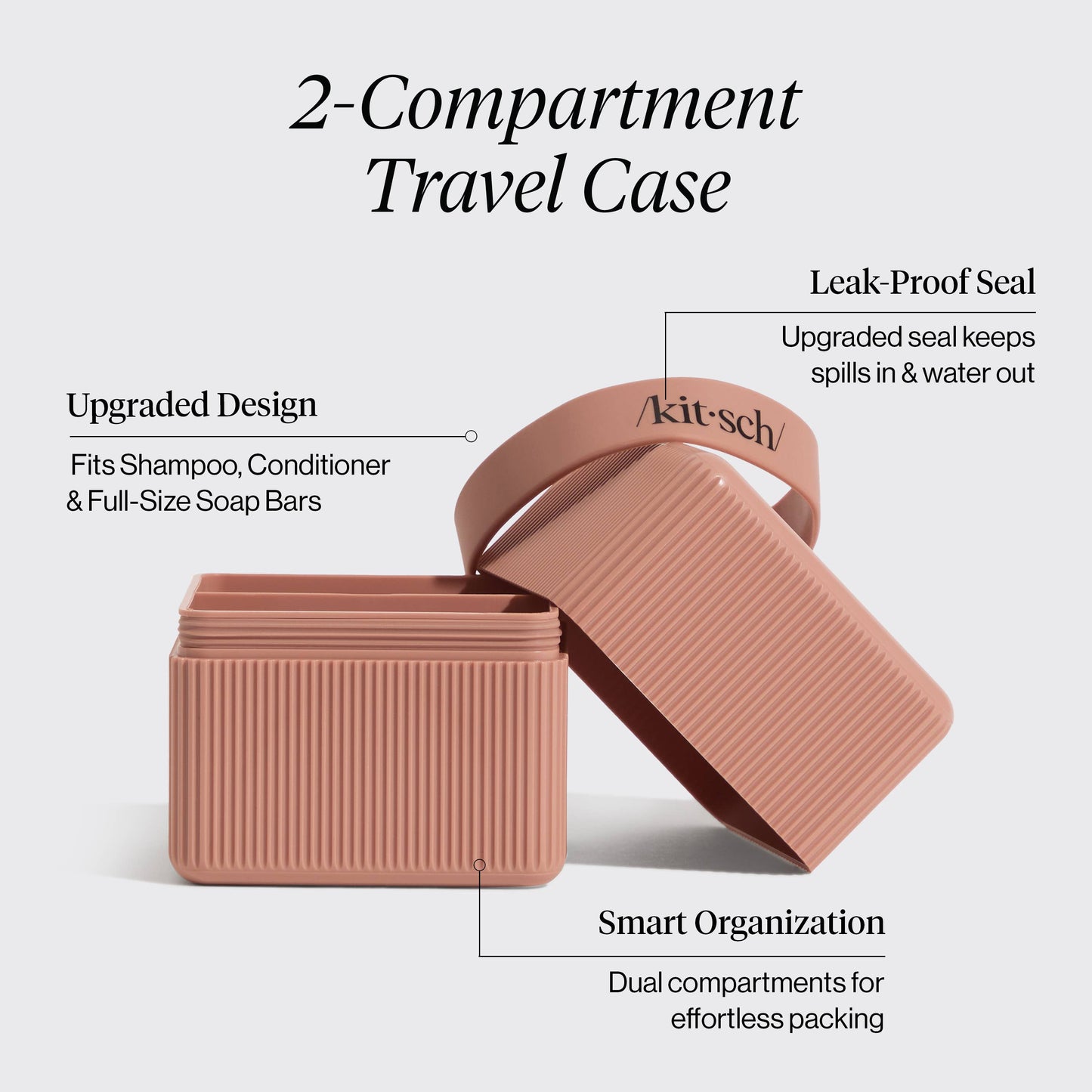 Kitsch 2-Compartment Travel Case - Terracotta