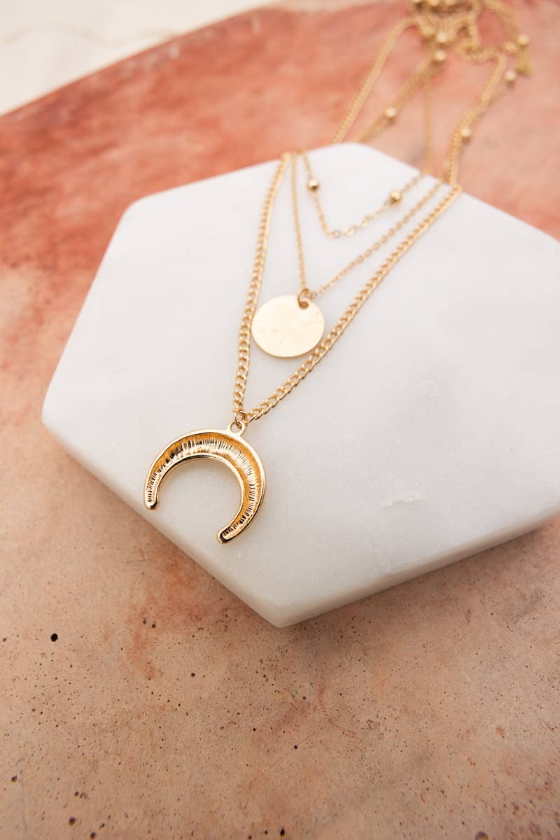 Moon Knight Layered Gold Necklace