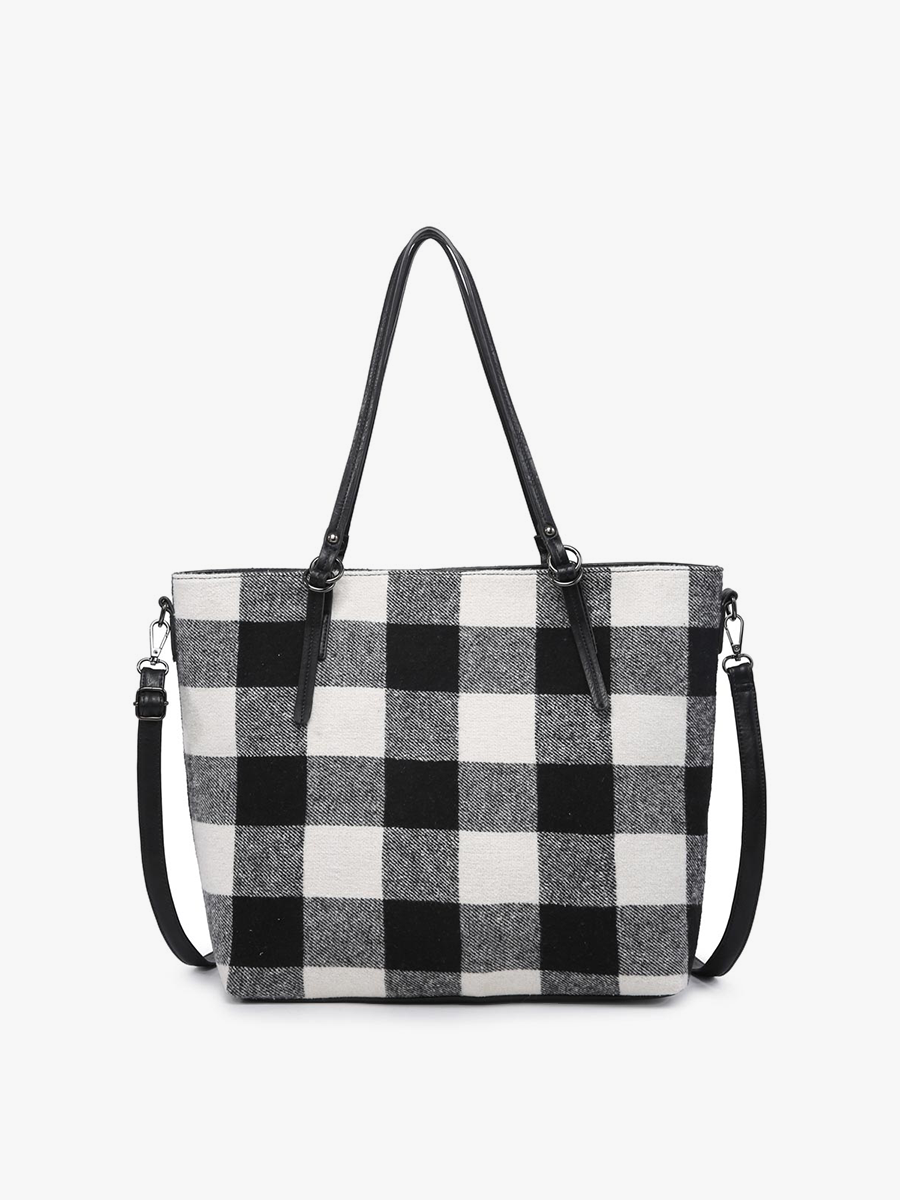 Ingrid (Blk/Wh) Check Tote