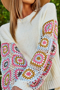 Gettin' Groovy Crochet Sleeve Sweater