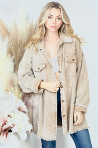 New Idea (Ecru) Corduroy Shacket