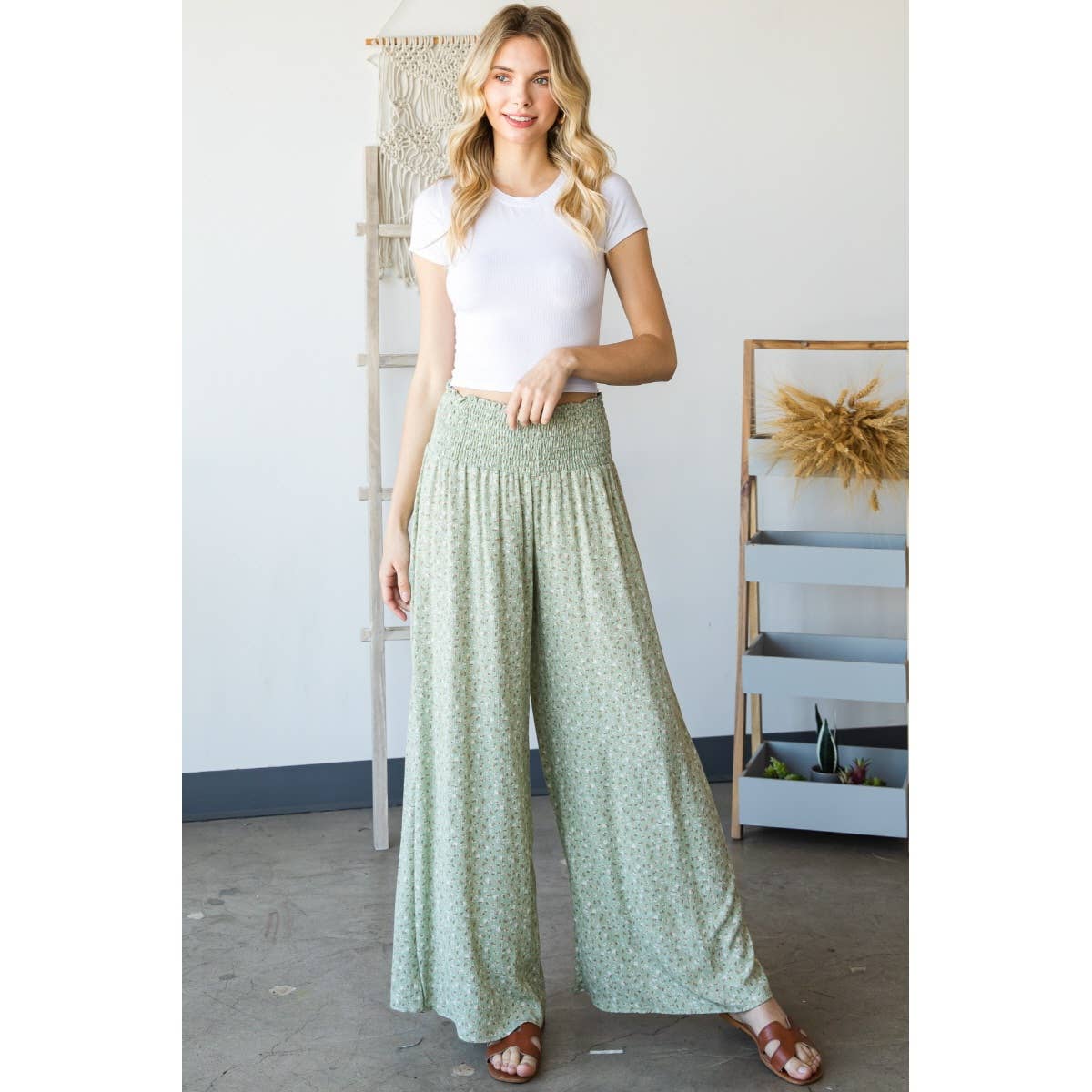 Sunday Funday (Sage) Ditsy Floral Pants