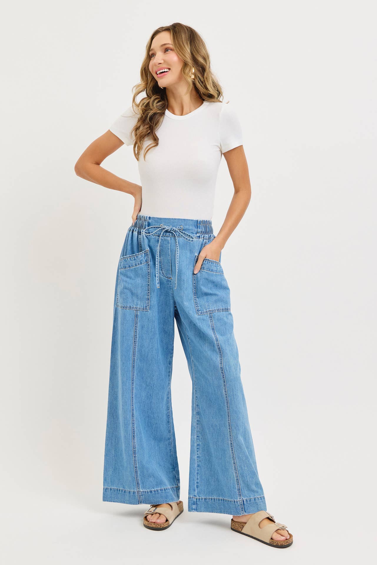 Ready To Roll Pull-On Wide Leg Jeans