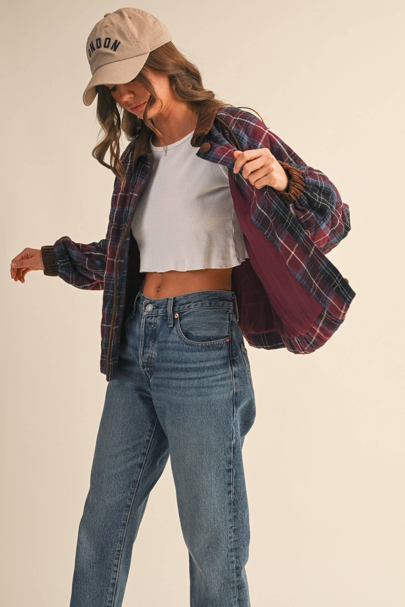 Mountain Mama (Wine) Plaid Quilted Jacket