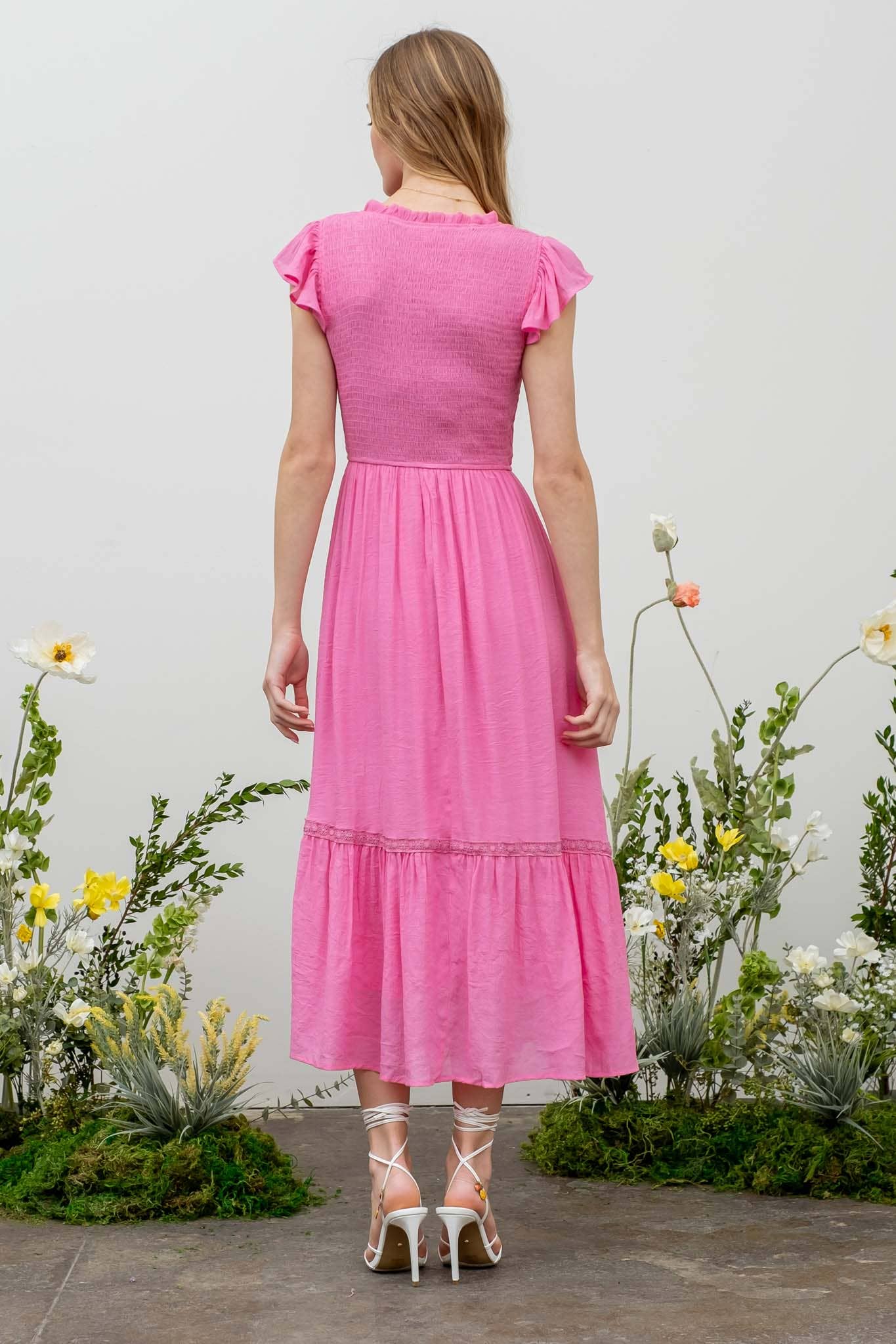 Taking Chances (Pink) Smocked Dress