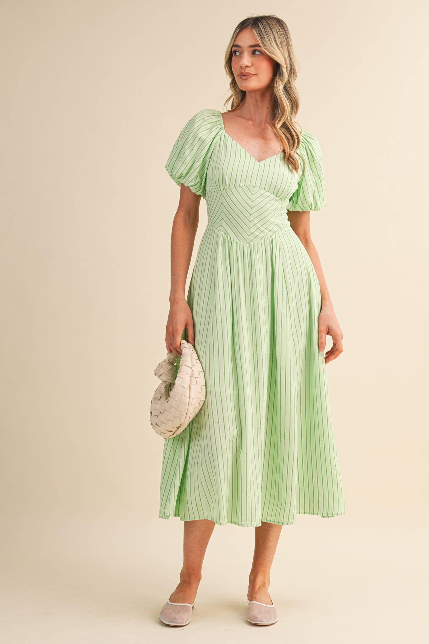 Simply Smitten (Mint) Striped Midi Dress