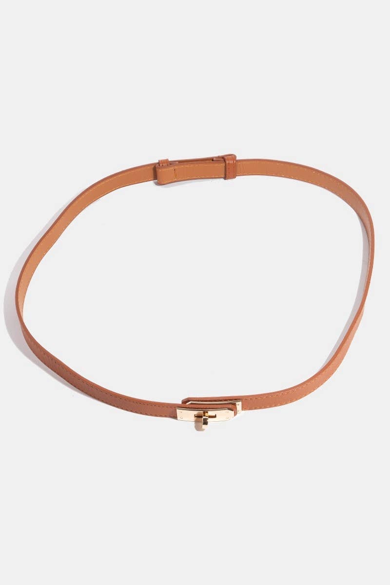 Trendy Thin Adjustable Turn Lock Belt