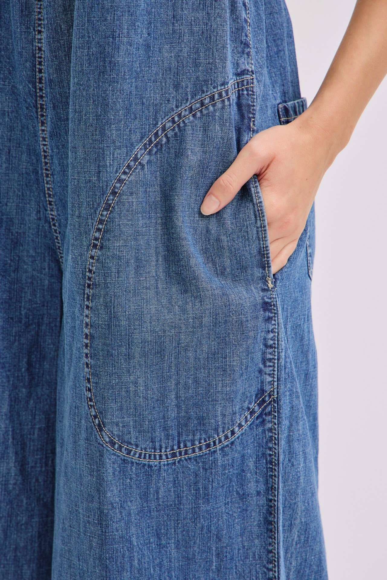 Knot Worried Tie Back Denim Overalls