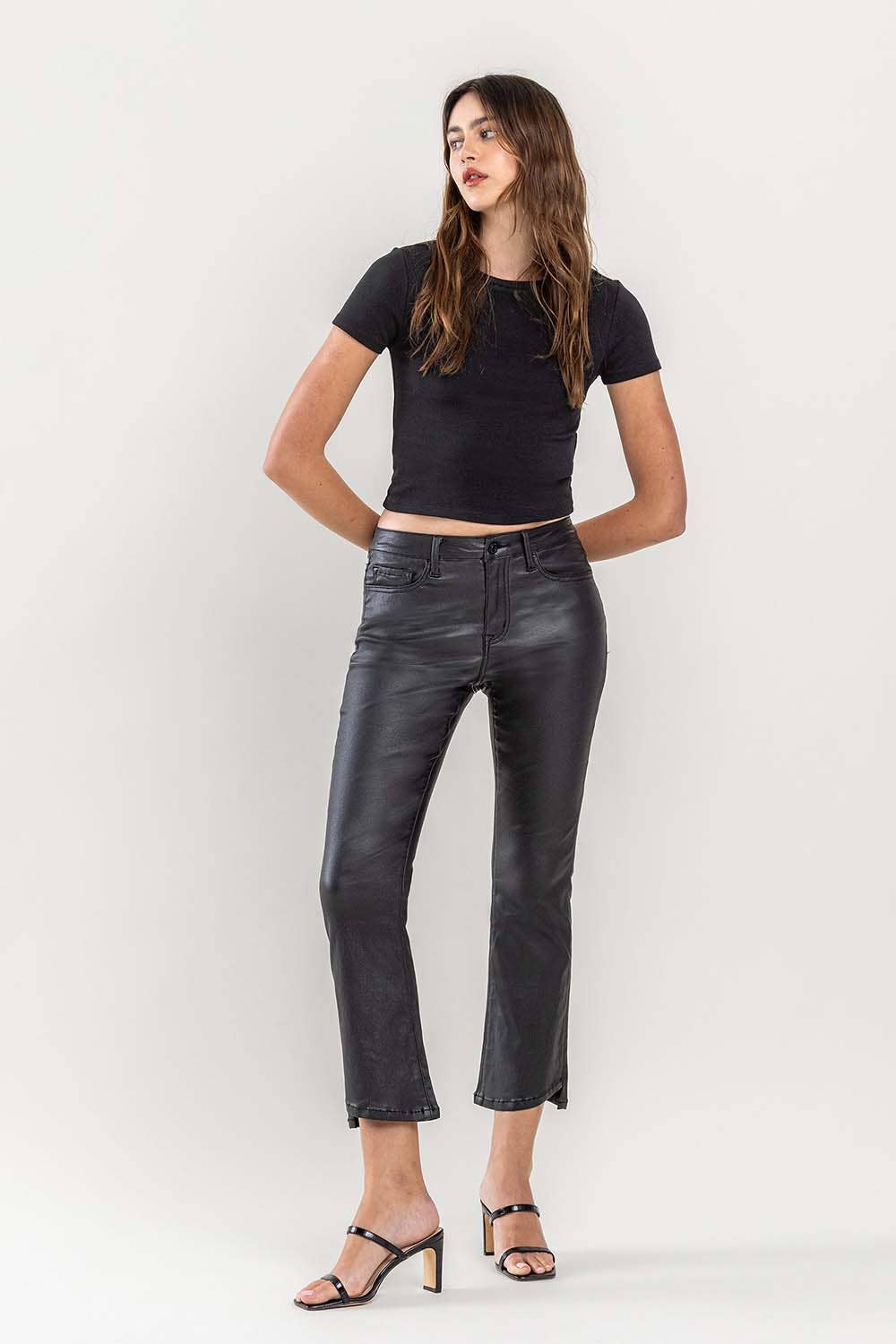 Vervet: Midnight Sky Coated Crop Jeans