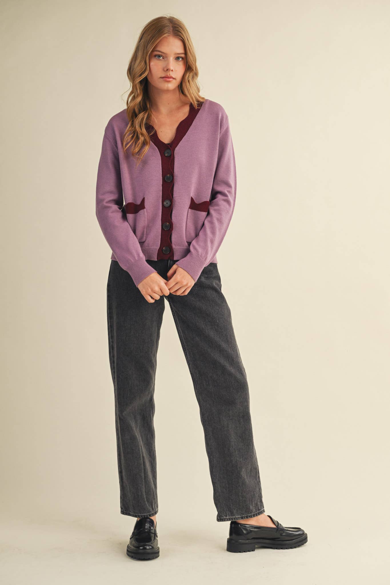 Love Spell Scallop Detail Cardigan