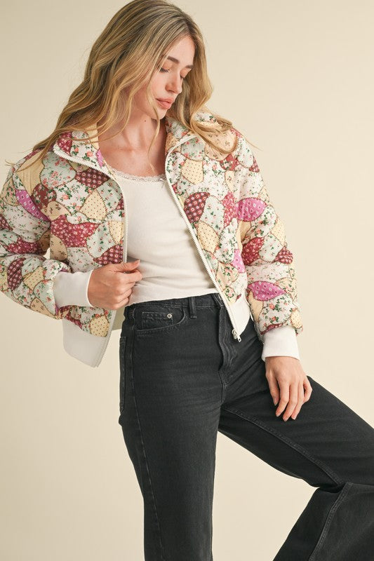Garden Blooms Floral Quilted Jacket