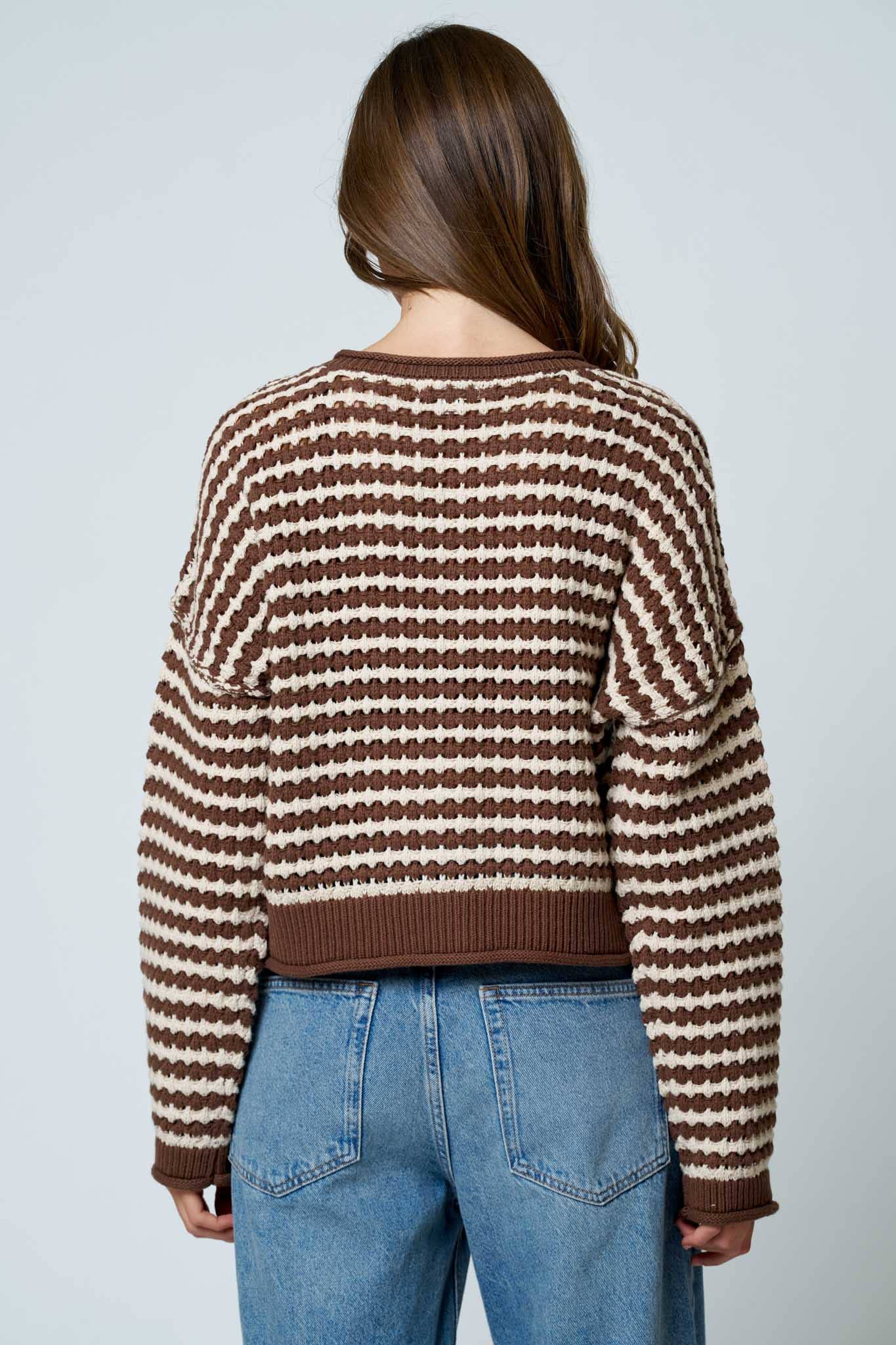 Crossing Paths (Brown) Stripe Cardigan