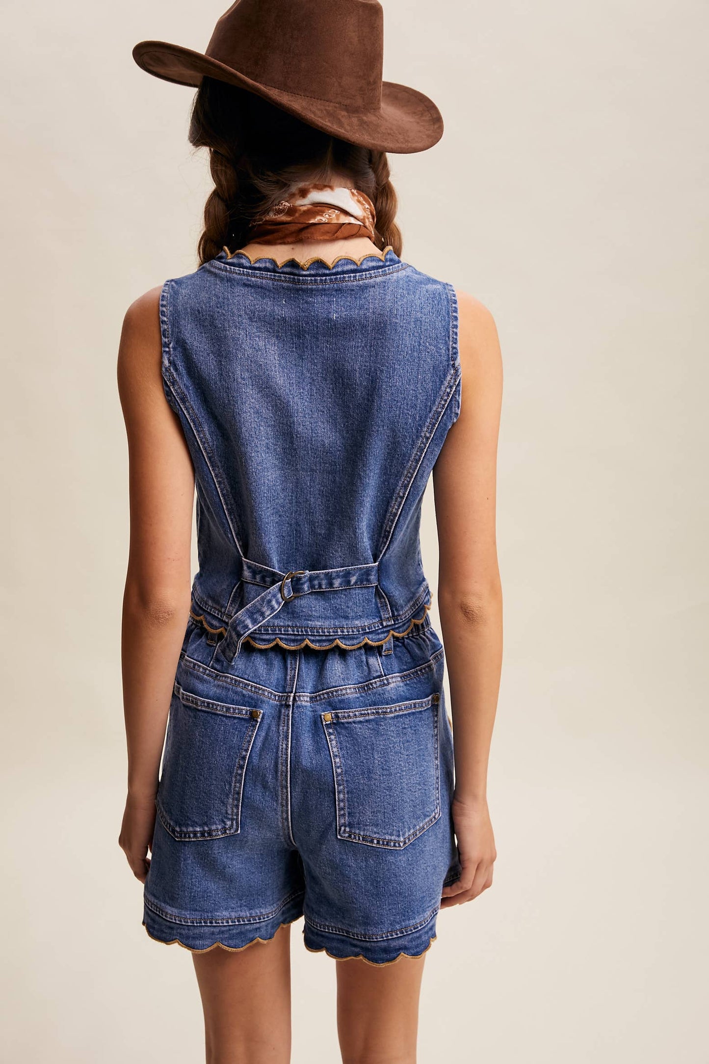 She’s From Texas Scallop Denim Vest