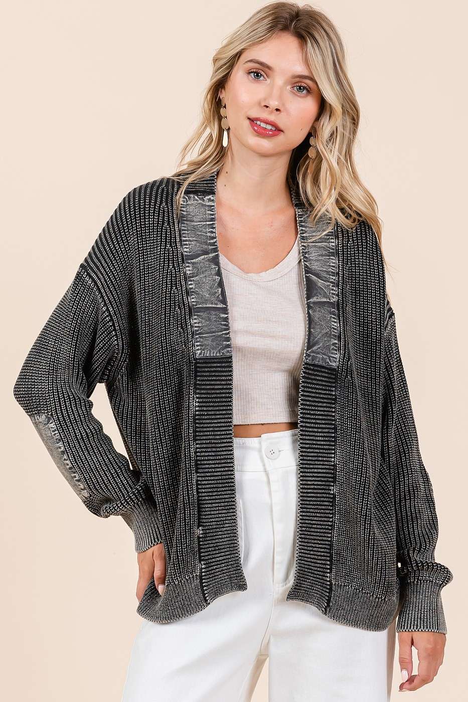 Miles Away (Black) Mineral Wash Cardigan