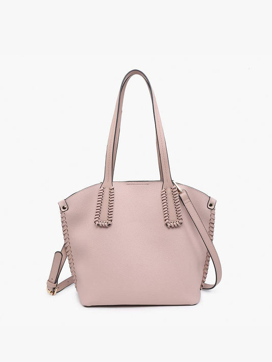 Micah (Mauve) Whipstitch 3-Compartment Tote