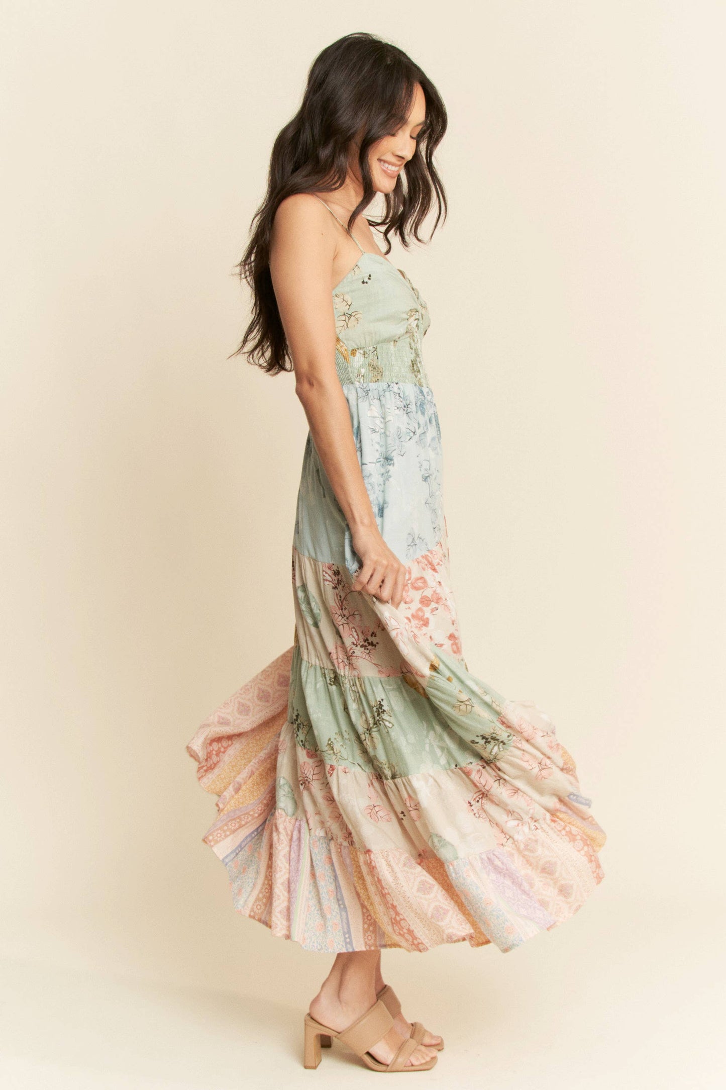 With A Twist Floral Mix Maxi Dress