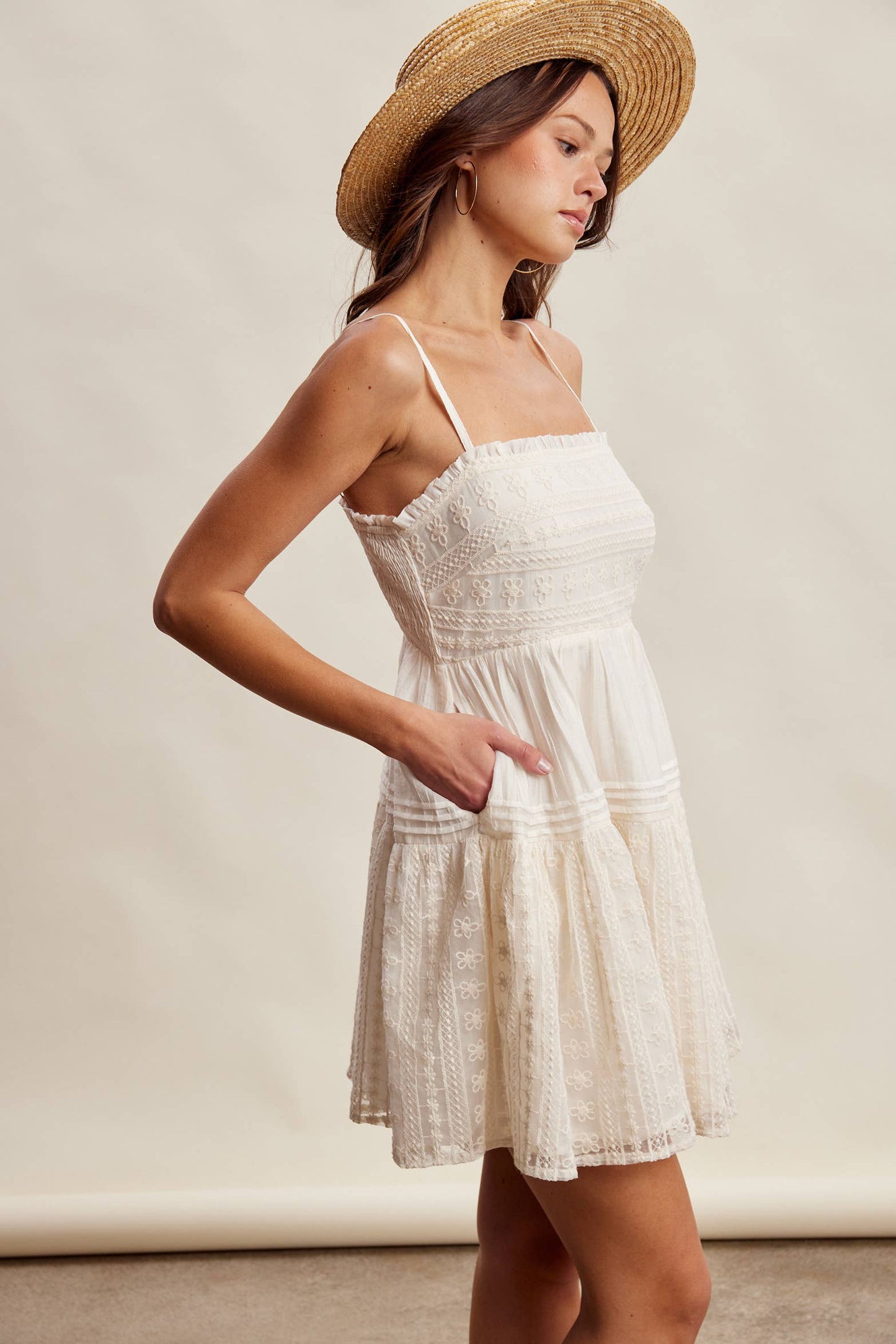 Boho Babe Lace Tiered Mini Dress