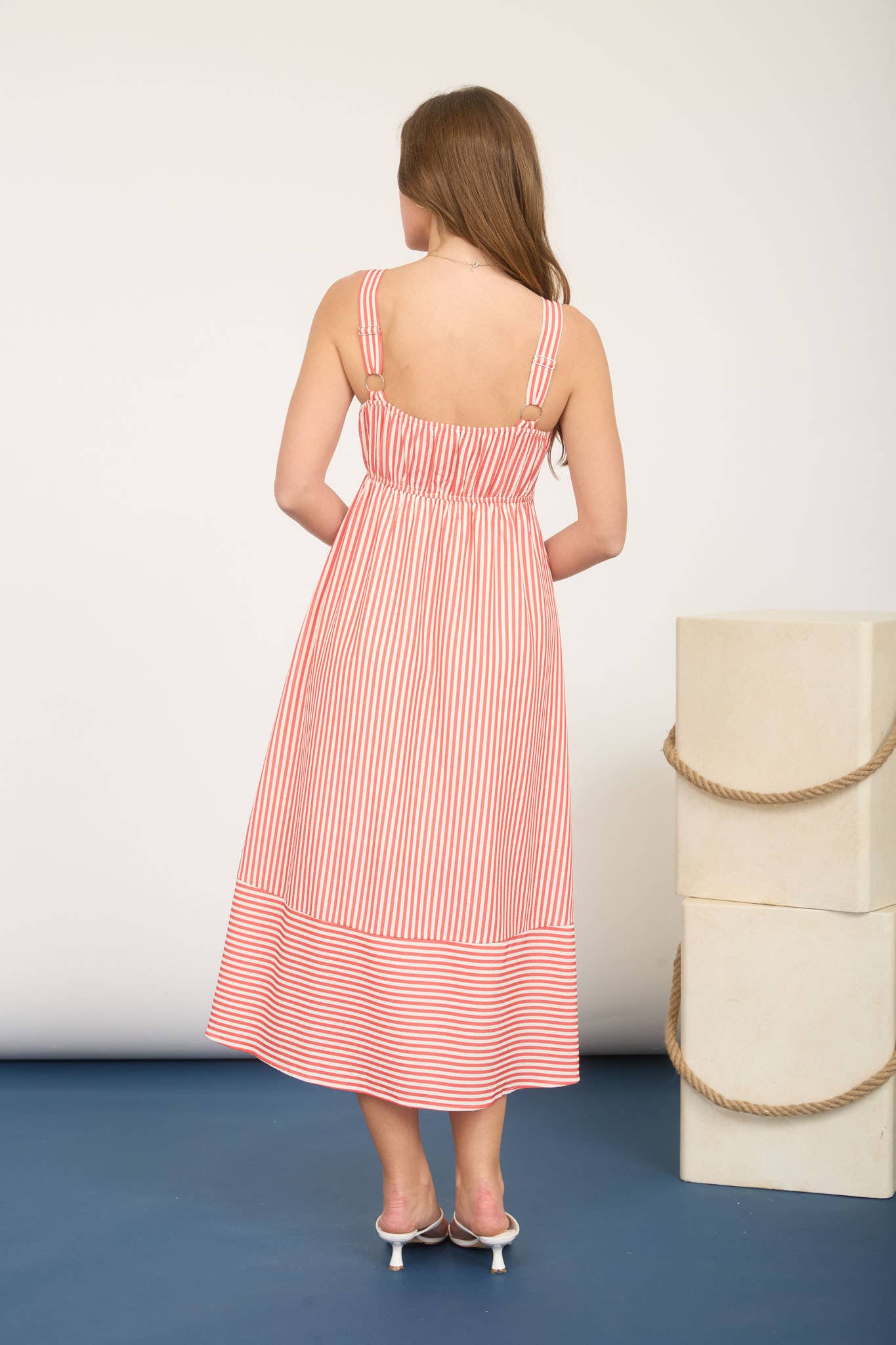 Oh So Sweet (Red) Stripe Midi Dress
