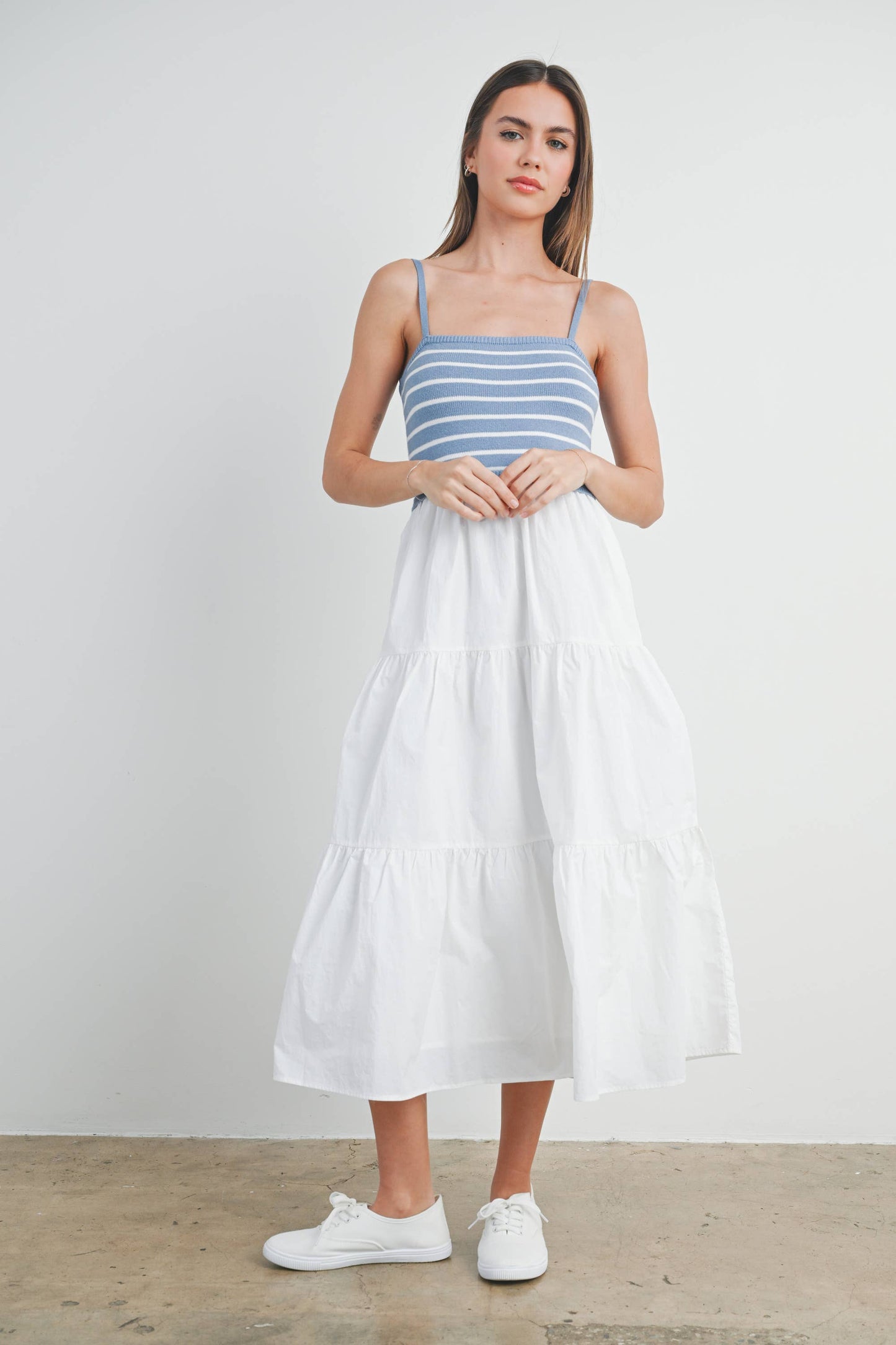 Sweet Montana (Blue/Wh) Stripe Top Dress