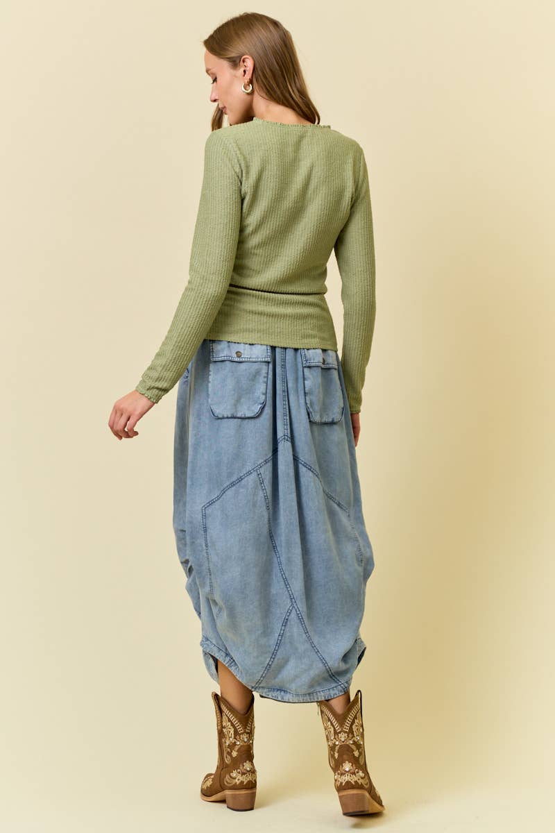 She’s From Texas Tencel Denim Skirt