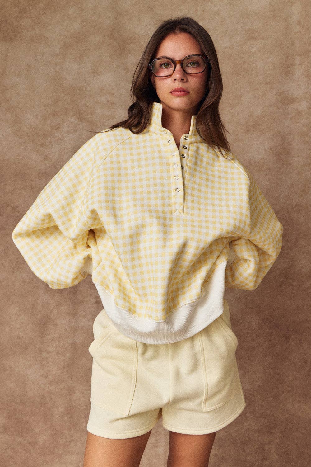 Checked In (Ylw) Gingham Check Pullover