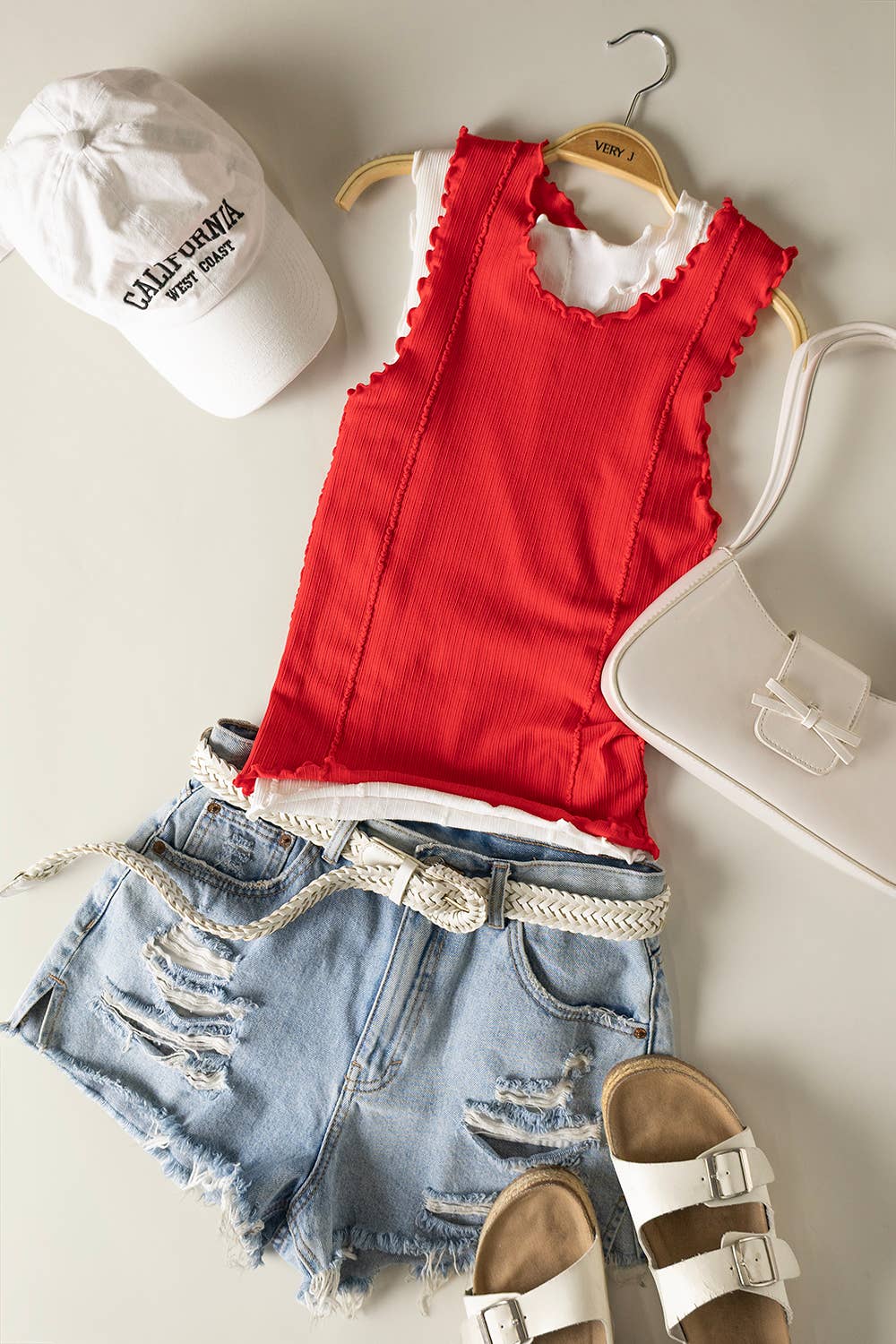Made for You (Red) Lettuce Hem Tank