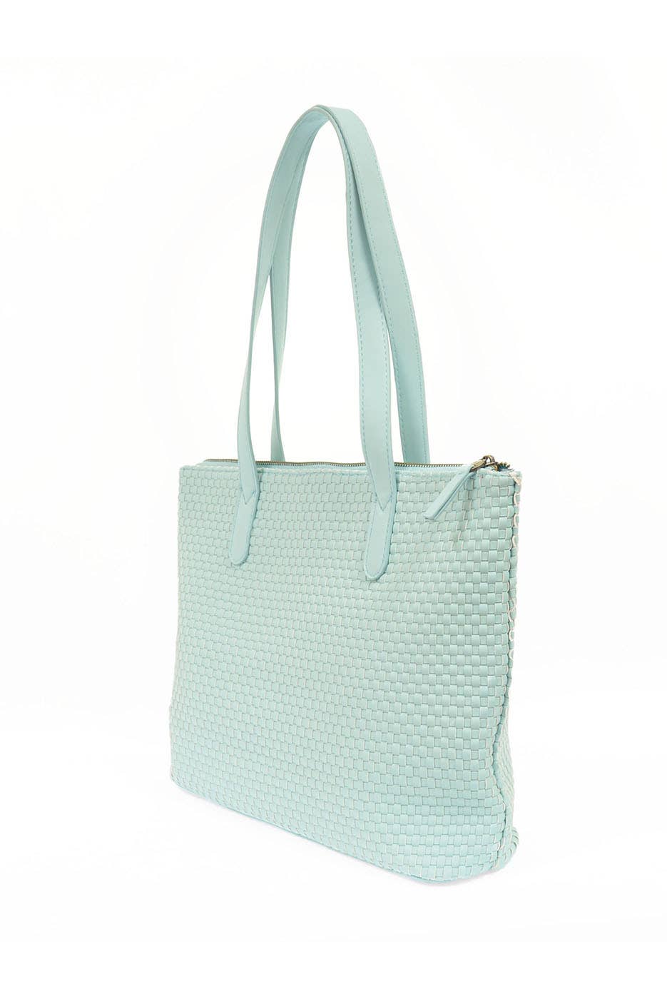 Shelly (Aqua) Woven Tote Bag