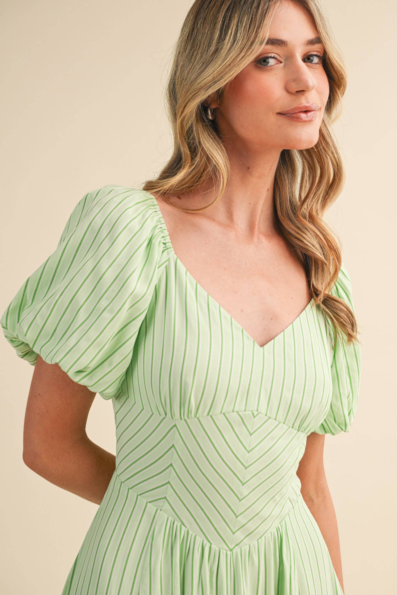 Simply Smitten (Mint) Striped Midi Dress