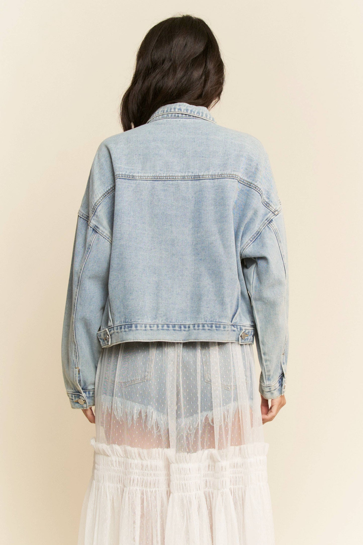 Denim & Lace Sequin Denim Jacket