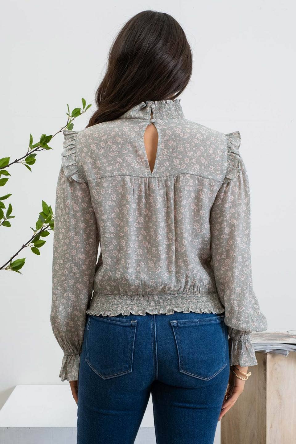 Romancing Life (Sage) Floral Blouse